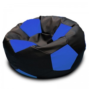 Кресло-мешок Мяч Черно-синий (Экокожа)