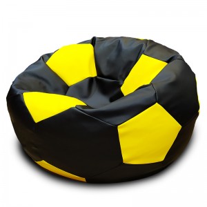 Кресло-мешок Мяч Черно-желтый (Экокожа)