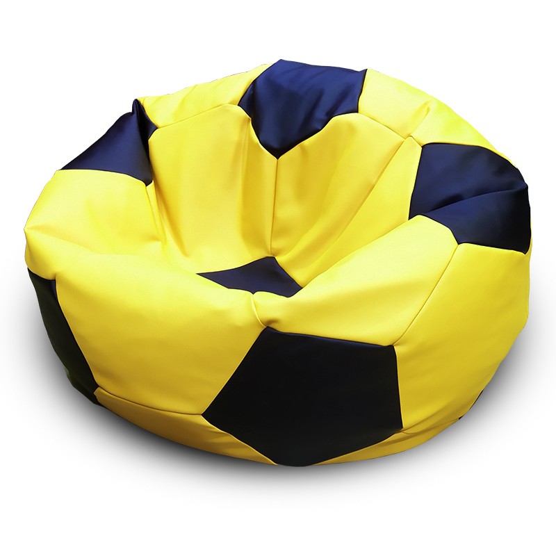 Кресло-мешок Мяч Желто-Черный (Экокожа)