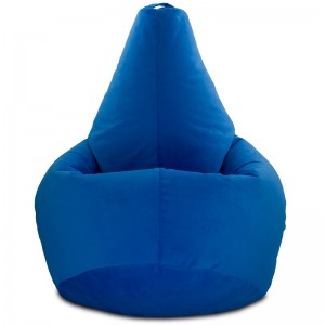 Кресло-мешок груша Синий (Велюр)