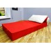 Бескаркасный диван 100х100х40см, цвет красный+белый, материал Велюр, Sofa Fom , Puffmebel 