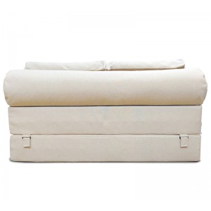 Бескаркасный Диван 140х90х40, цвет молочный, материал Рогожка, Sofa Roll Long, Puffmebel