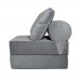 Бескаркасный диван 80х90х40см, цвет серый, материал Велюр, Sofa Roll , Puffmebel 