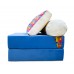 Бескаркасный Диван 80х90х40, цвет голубой, материал Велюр, Sofa Roll, Puffmebel