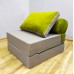 Бескаркасный диван 80х90х40см, цвет светло-серый + салатовый, материал Рогожка + Велюр, Sofa Roll , Puffmebel 
