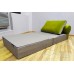 Бескаркасный диван 80х90х40см, цвет светло-серый + салатовый, материал Рогожка + Велюр, Sofa Roll , Puffmebel 