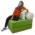 Бескаркасный диван 80х90х40см, цвет яблоко+котики, материал Велюр, Sofa Roll , Puffmebel 