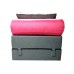 Бескаркасный диван 80х90х40см, цвет серый+розовый, материал Рогожка+Велюр, Sofa Roll , Puffmebel 