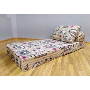 Бескаркасный диван 80х90х40см, цвет кенди, материал Жаккард, Sofa Roll , Puffmebel 