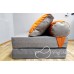 Бескаркасный диван 140х90х40см, цвет серо-оранжевый, материал Велюр, Sofa Roll Long , Puffmebel 