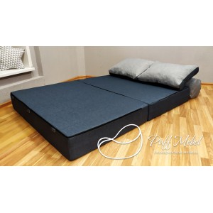 Диван-трансформер Sofa Roll Long  (Тёмно-синий + серый)