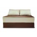 Бескаркасный Диван 140х90х40, цвет коричневый + молочный, материал Рогожка, Sofa Roll Long, Puffmebel