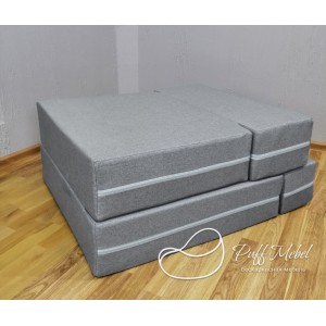 Бескаркасный диван 80х80х40, цвет серый песок, материал Рогожка, Sofa Fom, Puffmebel