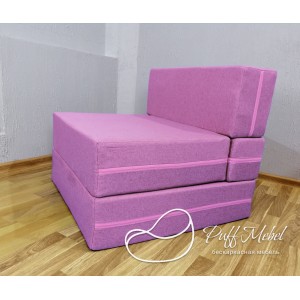 Бескаркасный диван 80х80х40, цвет сиреневый, материал Рогожка, Sofa Fom, Puffmebel