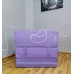 Бескаркасный диван 80х80х40, цвет бело-сиреневый, материал Рогожка, Sofa Fom, Puffmebel