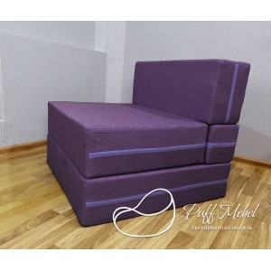 Бескаркасный диван 80х80х40, цвет тёмно-фиолетовый, материал Рогожка, Sofa Fom, Puffmebel