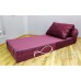 Бескаркасный диван 80х90х40см, цвет бордовый, материал Велюр, Sofa Roll , Puffmebel 