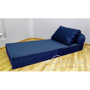 Бескаркасный диван 80х90х40см, цвет тёмно-синий, материал Велюр, Sofa Roll , Puffmebel 