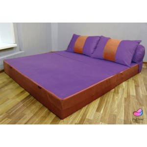 Диван трансформер Sofa Roll Long  Рыже-фиолетовыый