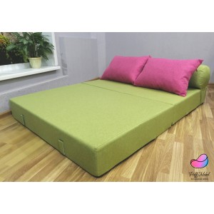 Диван трансформер Sofa Roll Long  Зелёный + розовый