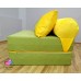 Диван трансформер Sofa Roll Long  Зелёный + жёлтый