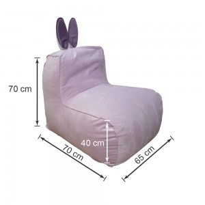 Кресло-мешок Заяц Бледно-фиолетовый (Велюр)